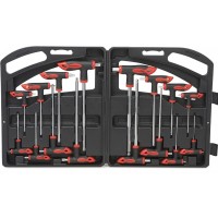 T-tipo šešiakampių raktų rinkinys TORX ir HEX (apvalia galvute) 16vnt.